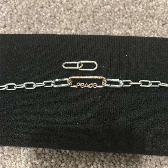 Pandora Silver and Gold Chain Bracelet with Personalized Charm - Picture 4 of 4